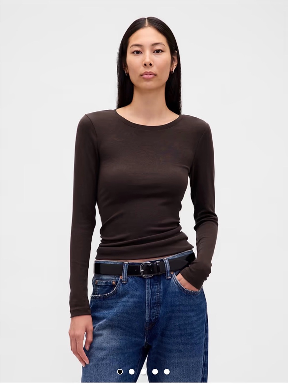 GAP Modern Crewneck T-Shirt in Terra Brown Size Small